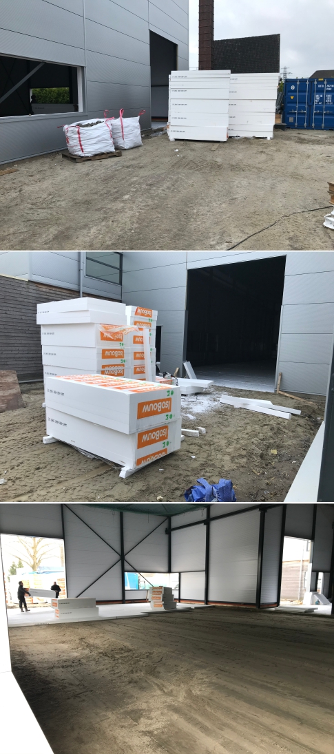 04 03 2020 Levering en plaatsen isolatiemeteriaal voor de vloer van de nieuwe bedriijfshal VST 