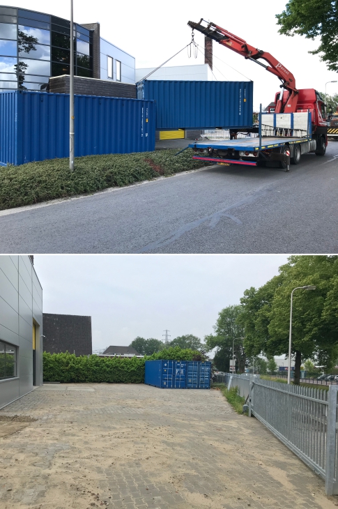 Containers terugplaatst op bedrijfsterrein VST