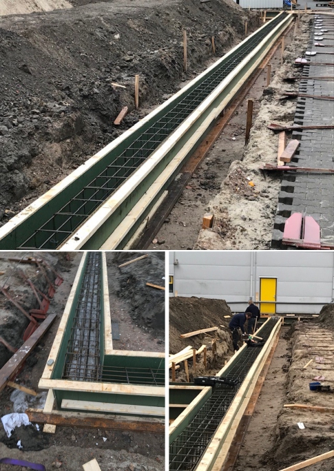 VST Uitbreiding bedrijfspand bewapening voor de fundering is gereed