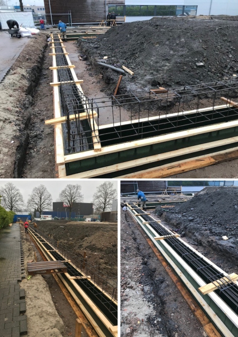 VST Uitbreiding bedrijfspand vlechters maken bewapening voor de fundering 1 
