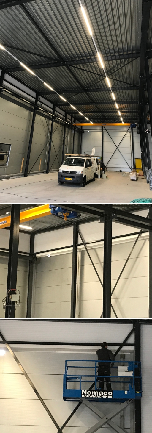 VST van Benthem bezig met afdichting tussen bestaande en nieuwe hal 03 04 2020